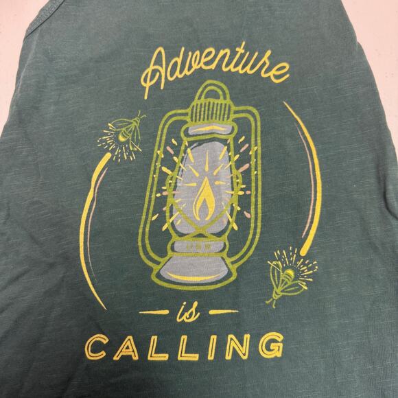 United By Blue Women's Organic Tank Top Adventure is Calling XXS Green Outdoors - Picture 4 of 7